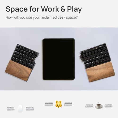Lite Wireless Split Keyboard Mechanical - Linear Switches, RGB, Foam, Hot Swappable, Compact 60% Layout, PBT Keycaps Programmable for Mac & Windows Black