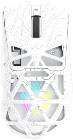 Aula SC620 Wireless Gaming Mouse, Tri-Mode 2.4GHz/USB-C/BT5.3 Computer Mouse with 12000 DPI, Programmable Macro Gamer Mouse with Rapid Fire Key, RGB Light Gaming Mice for PC/Laptop/Mac (Line White)