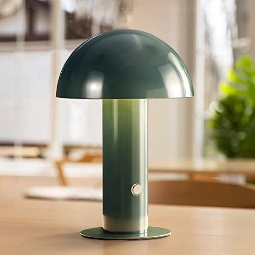 JONATHAN Y Boletus Mushroom Desk Lamp 10.75" Metal LED, Forest Green