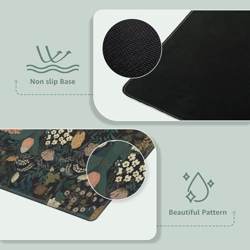 iCasso Desk Mat, Desk Matt for Desktop, Cute Desk Pad Mat, Weeds