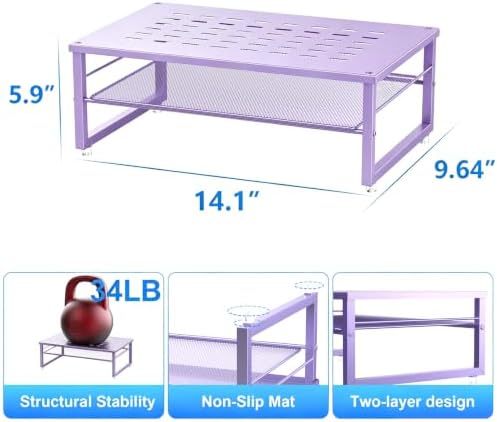 gianotter 2-Tier Metal Monitor Stand Riser