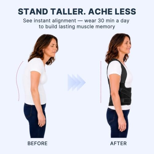Fit Geno Posture Corrector for Women & Men, Back Shoulder Support Brace