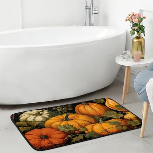 Kitchen Mats, Pumpkin Pattern Kitchen Rugs, Cushioned Anti Fatigue Kitchen Mats, Non-Slip Standing Desk Mat, Absorbent Kitchen Rug for Floor, Kitchen, Office, Sink, 20"×39"