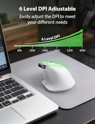 Transformers Vertical Ergonomic Mouse with LED Screen & Knob Control White