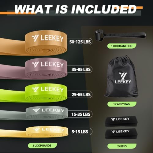 LEEKEY Resistance Bands Set for Pull Up Assistance & Exercise