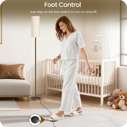 Dimmable Floor Lamps for Living Room with Remote and Foot Switch, 64.4” Modern Standing Tall Lamp, Corner Lamp for Bedroom, Bulb Included, 3000K-6500K, Beige and Brown, FCC Listed VE06LD05W1