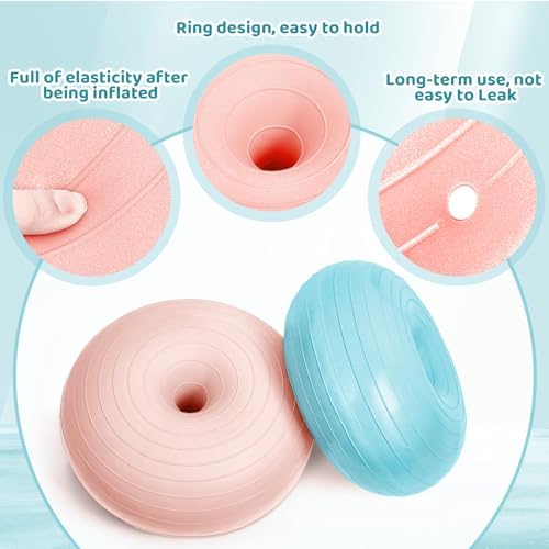 Lewtemi 1/2/3 Pcs Flexible Seating for Classroom Elementary 20 Inch Yoga Ball Chair for Kids Wobble Chair for Sensory Kids Large Donut Ball Seats with Inflator for School Office