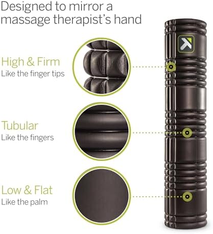 TriggerPoint Grid 2.0 Foam Roller for Deep Tissue Massage and Muscle Recovery, 26 Inch Multi-Density EVA with Hollow Core, Supports 500 Pounds, Black