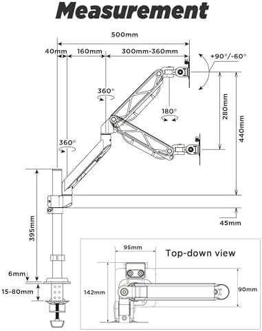 ULTRARM Extra-Tall Heavy-Duty Monitor Arm Mount for 40" Ultrawide Monitors