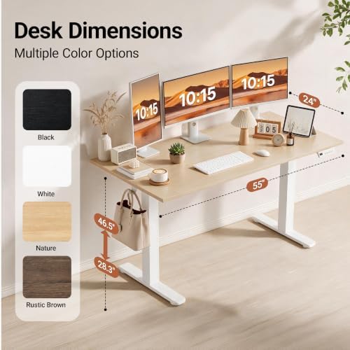 Claiks 55 x 24 Inch Nature Electric Standing Desk