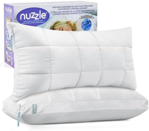 Nuzzle Adjustable Neck Pillows Queen Size Set of 2,Soft Luxury Hotel Feel