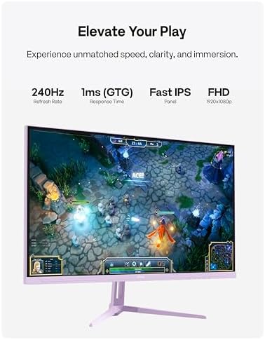 Pixio PX279 Wave Purple 27 inch 240Hz Refresh Rate FHD 1080p Resolution Fast IPS Panel 1ms GTG Response Time Gaming Monitor with Adaptive Sync