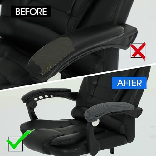 Vin Beauty Office Chair Armrest Covers, 2Pcs Office Removable Arm Rest Covering, Elastic Chair Armrest Covers, Office Seat Hand Rest Protector, Arm Covers Protectors for Office Chair(Grey)