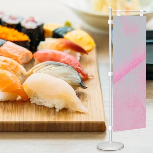 Trendy Modern Foam Roller Pink Deluxe Desk Flag Set, 12 x 4 Inch Miniature Table Flag with 14" Pole & Stand Base