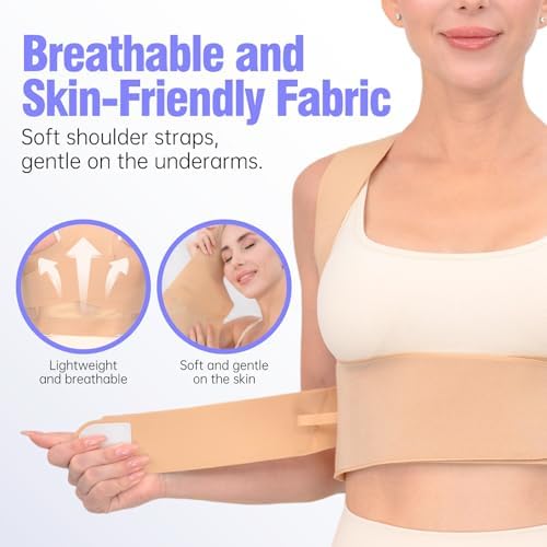 Posture Corrector for Women, Invisible Lightweight Adjustable Back Brace for Neck Shoulder & Upper Back Pain Relief - Improve Posture Correct Scoliosis & Hunchback Under Clothes (Beige, S)
