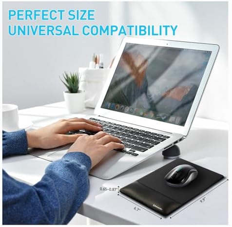 univo colors Design-Wave Wrist Rest Mouce Pad,PE Mouse Sliding Panel+Artificial Sheepskin+Memory Foam+Ergonomic+Anti-Slip Gel,Resilience Support During Work and Gaming,Mouce Accessory,Grey