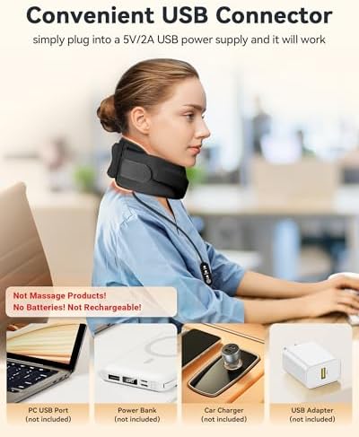 Heated Neck Brace Cervical Collar, Neck Support Brace with Heating Pad