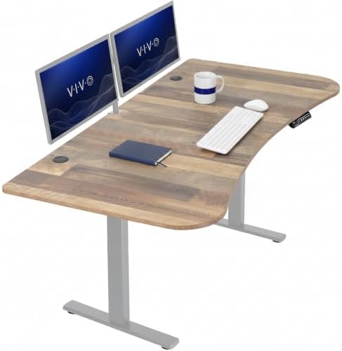 VIVO Reclaimed Wood 63 x 32 in Standing Desk, DESK-KIT-1G1P
