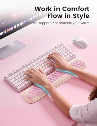 Meatanty Keyboard Wrist Rest, Ergonomic Keypad Support, Soft Memory Foam Hand Rest Pad for Typing Comfort, Computer Desk Accessories Hand Palm Pain Relief, Laptop Office Home School Women Girl Cute