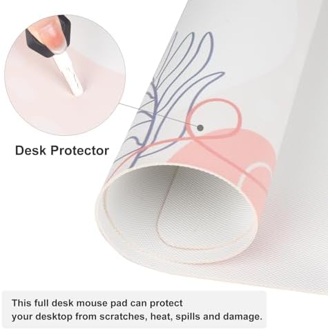 QiyI PU Leather Large Mouse Pad, 31.5" x 11.8", Minimalist Pink