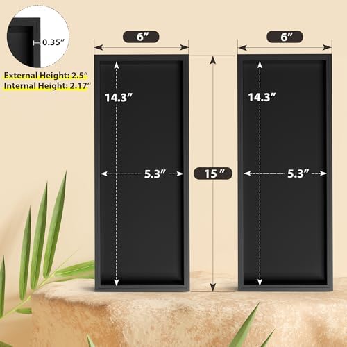 Bamboo Toilet Tank Tray, 15" x 6" x 2.5", Black