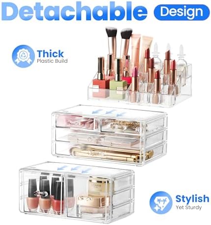 Masirs Clear Cosmetic Storage Organizer, Classy Design, Versatile, Simplifies Your Life