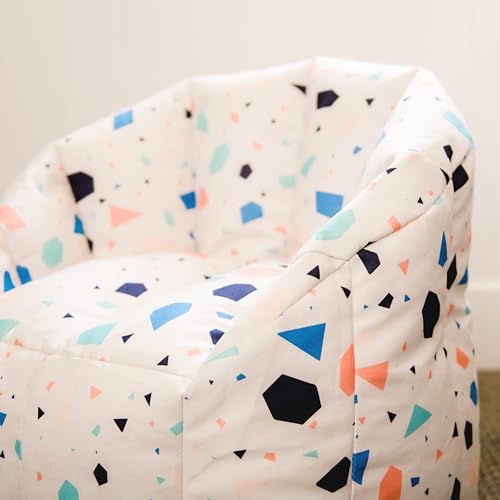 Big Joe Milano Child-Sized Bean Bag Chair for Kids Bedroom and Reading Nook, Dolce Terazzo Lenox, Durable Easy-Clean Woven Polyester, Refillable