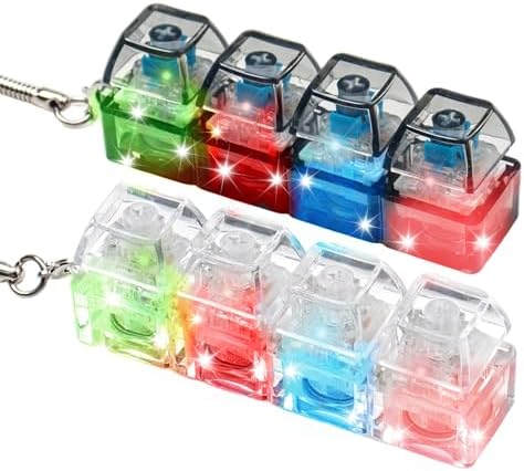 2 Pcs LED Keyboard Fidget Toy, Clicky & Creamy Fidget Clicker Keychain