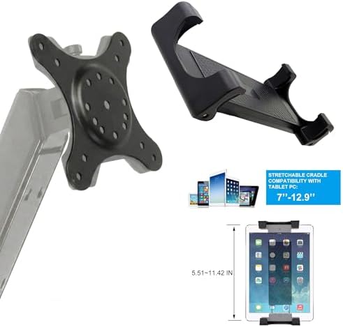 Lycan Universal Holder POS Mount Adapter for Tablet, Smartphone & Portable LCD Monitor & Device up to 0.7" inch Thick, VESA 75x75 100x100 mounting (iPad | iPhone | Galaxy Tab | Pixel)