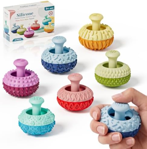 Fidget Toys for Adults, 6PCS Sensory Thumb Rocker, Textured Fidget Gadgets