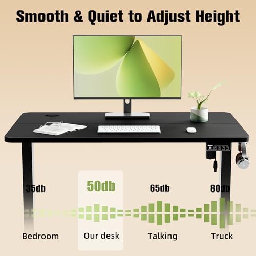 40"x24" Standing Desk, Height Adjustable Sit-Stand Home Office, Black
