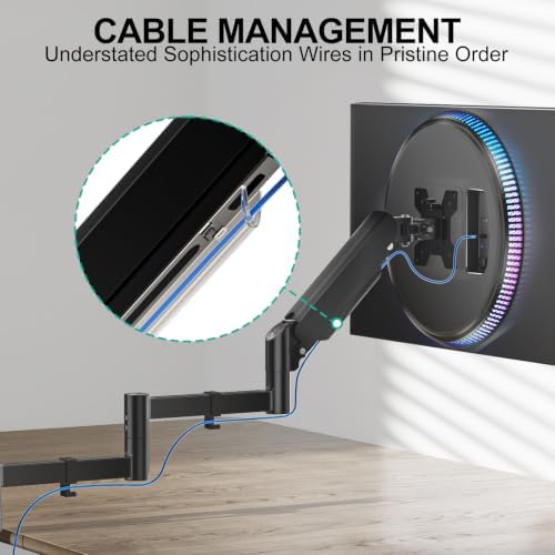WALI Long Arm Monitor Wall Mount for 17-33 inch Screens, up to 22lbs