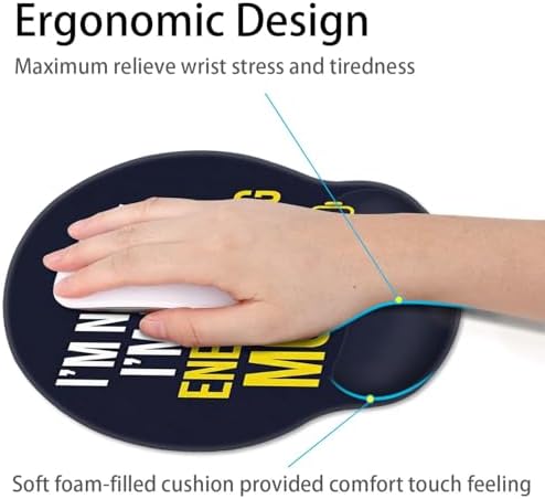 Britimes Ergonomic Mouse Pad with Wrist Support, Battery Funny