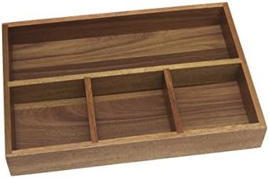 Lipper International Acacia Organizer Tray, 4-Compartments, 12" x 8" x 1 3/4"