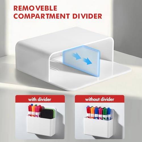 BEYGORM Plastic Magnetic Pen Holder, Powerful Magnet, 2 Pack