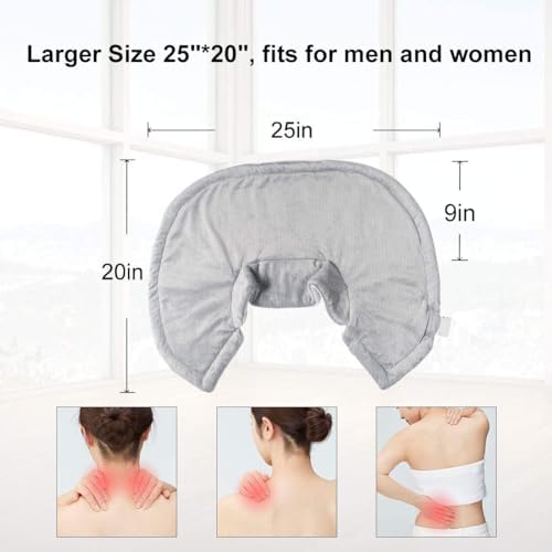 Heating Pad for Neck and Shoulder and Back,Weighted Electric Heated Neck Wrap Warmer with 3 Heat Setting and Moist Heat .20 * 25, Auto Shut Off Electric Neck Heat Pad, Machine Washable