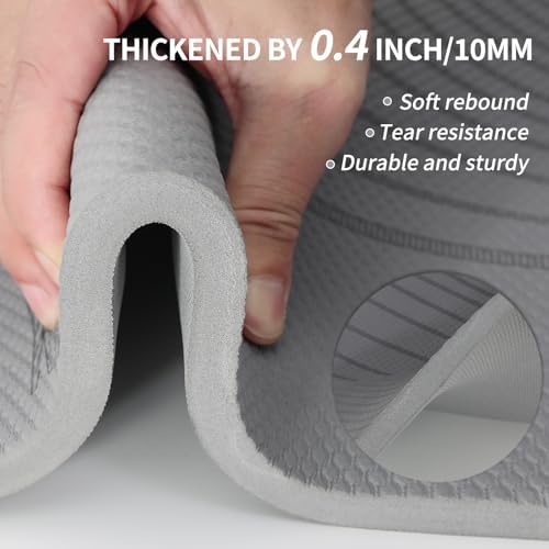 PAIDU Large Yoga Mat 72"x36"x10mm Non-Slip Exercise Mat for Home Gym Studio