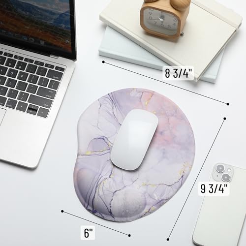 Mr. Pen- Ergonomic Mouse Pad with Wrist Rest, Pink Marble Luxe Design