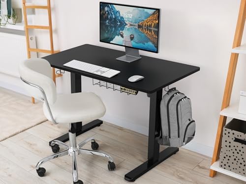 SHW 40 x 22 Electric Height Adjustable Sit to Stand Desk, Black