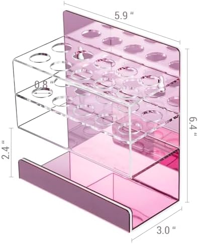 MyGift Hanging Rose Pink Dry Erase Whiteboard Marker Holder with 10 Slots