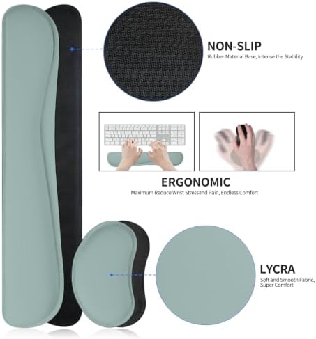 Desk Mat Set,3-in-1 Mouse Pad with Wrist Rest and Keyboard Pad