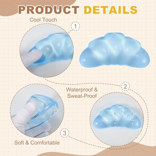 PATIKIL Gel Wrist Rest, Wrist Support for Mouse Bread Shape Ergonomic Mouse Pad Soft Silicone Support Comfortable Cushion for Computer Gaming Office Home, Bright Blue