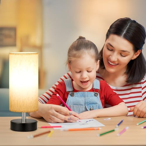Table Lamp for Bedroom - Bedside Lamps for Night Stands（Blub Included）