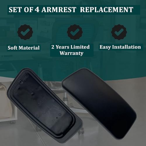 Chair Armrest Replacement, Arm Pad Caps Replacement for Haworth Zody Office Chair 2 Pair (Black)