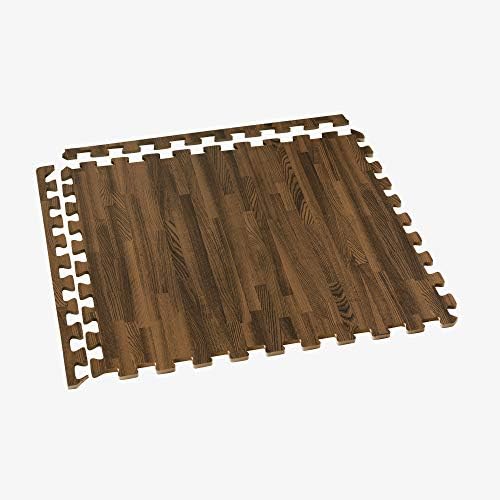 Forest Floor Farmhouse 3/8 Inch Thick Printed Foam Tiles, Premium Wood Grain Interlocking Foam Floor Mats, Anti-Fatigue Flooring – Stylish Flooring Solution
