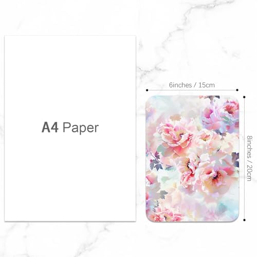 Small Mouse Pad, Mini Mouse Pad 6 x 8 Inch, Thick Rubber Waterproof Mouse Mat, Cute Mousepad for Women Men Wireless Mouse Laptops Home Office, Floral Pattern