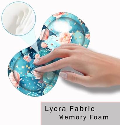 Mouse Pad with Wrist Support + Desk Mat + Coaster 3 in 1 Set, XXL Large Gaming Mousepad Ergonomic Mouse Pads for Desk Computer Laptop Office,Cute Cactus
