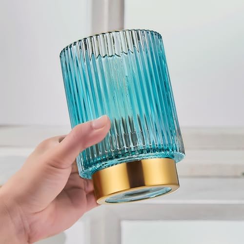 Makeup Brush Holder Organizer,Toothbrush Holders,Desk Pen Pencil Holder,Multifunctional Vintage Glass Brush Cup(A3-17-US)