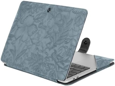 MOSISO PU Leather Sleeve Case, Embossed Hibiscus Portfolio Protective Stand Cover