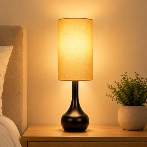 Touch Lamp for Nightstand,3-Way Dimmable Small Bedside Lamp